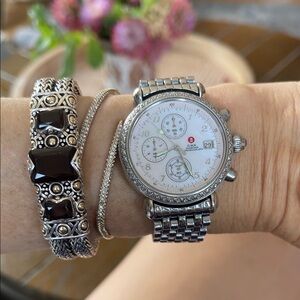 Gorgeous Stainless Michele Chronograph Watch John Hardy Smokey Topaz 18ct